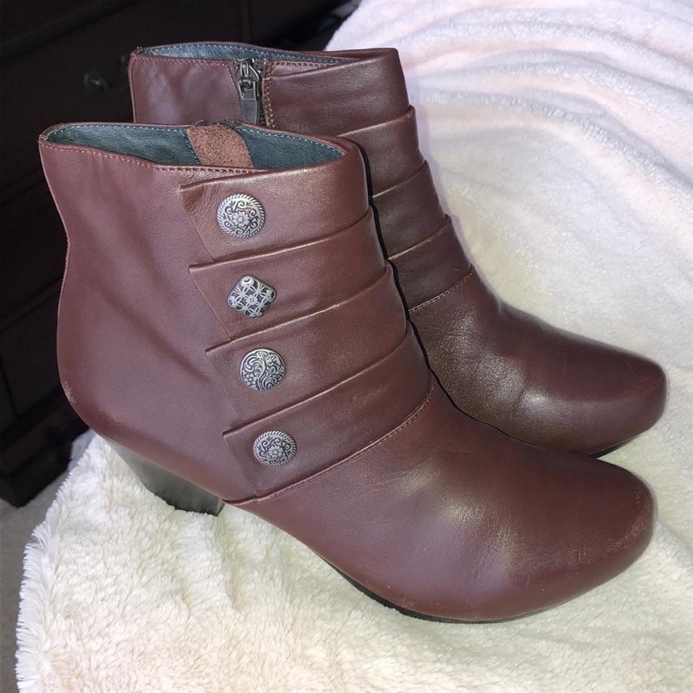 Dansko Brown Booties With Button Embellishment - image 1